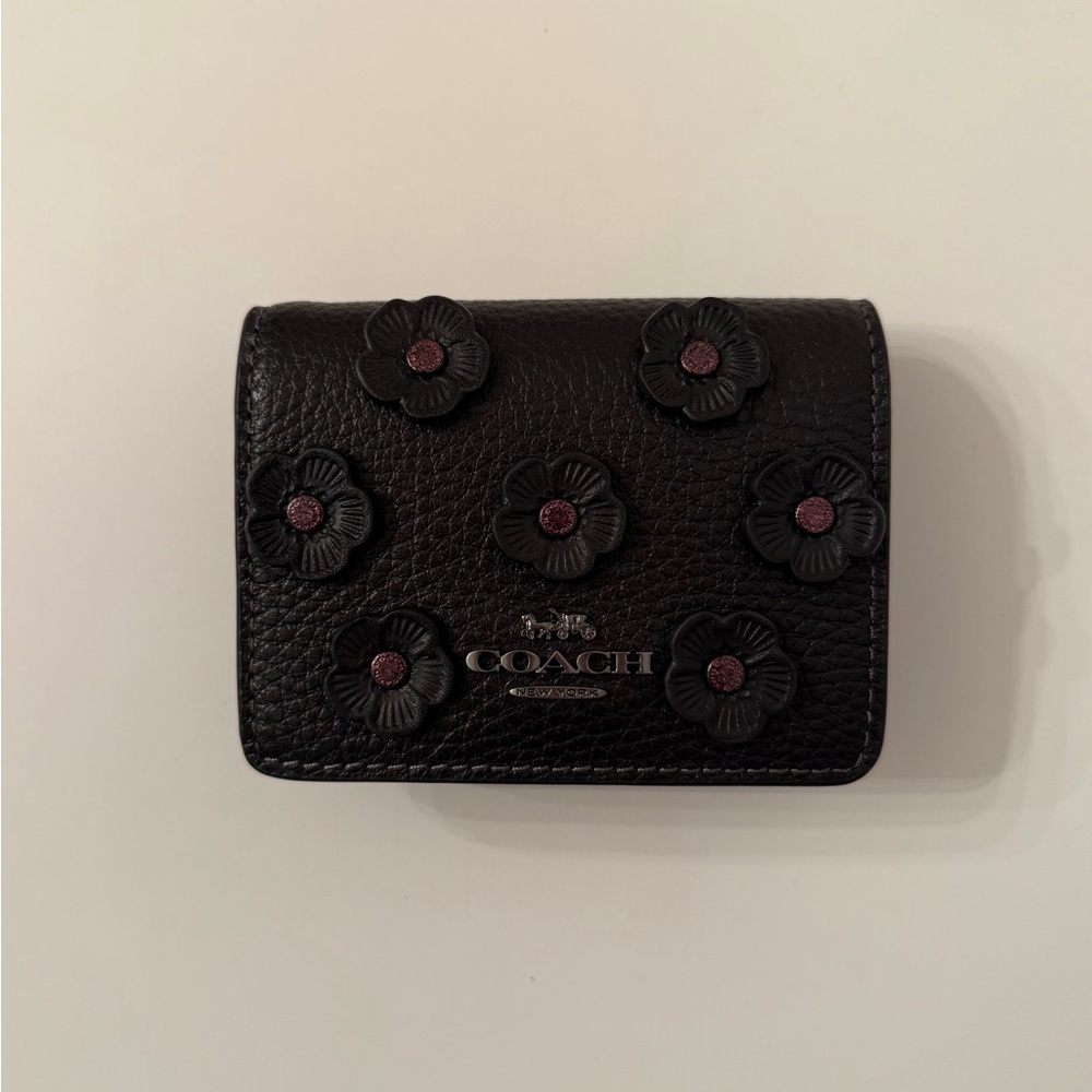 Coach Mini Wallet On A Chain with Floral Appliqué
